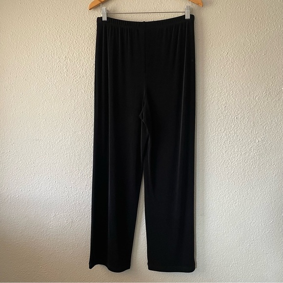 Citiknits Slinky Wide Leg Pull On Pants Women’s M Black Vintage Elastic Waist - Picture 9 of 12